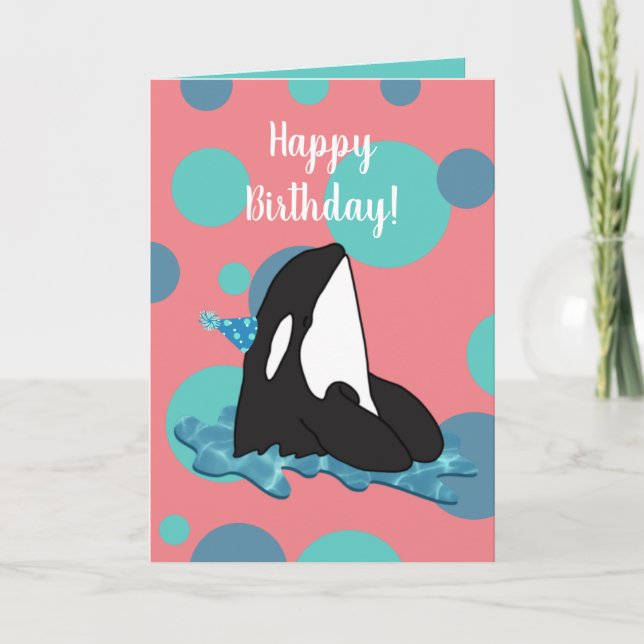 Carte Personnalisable Orca Killer Whale Anniversaire (Devant)