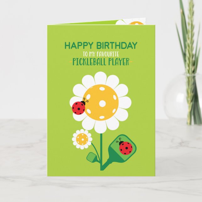 Carte personnalisable Pickleball Joyeux Anniversai (Devant)
