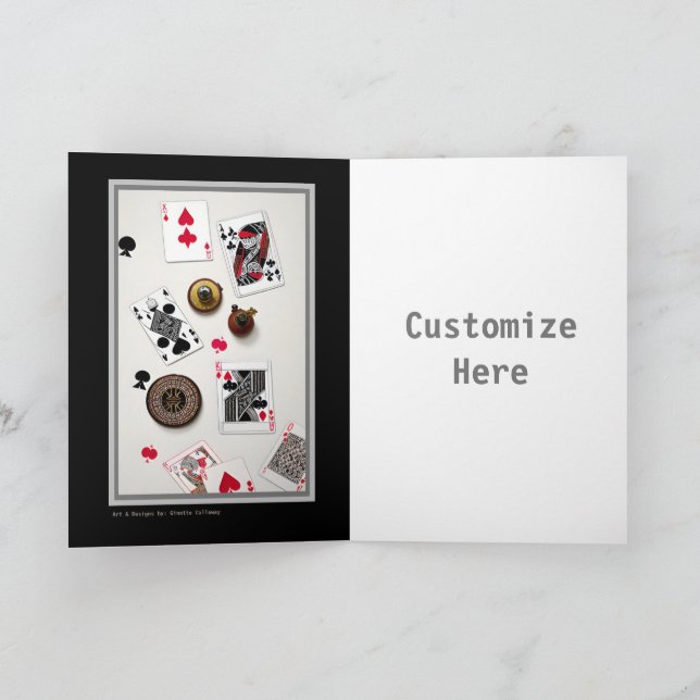 Carte personnalisable Poker Artsy pour joueurs (Intérieur)