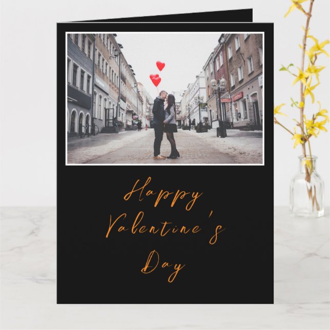Carte Personnalisable Rustique Tendance Noir Brillant Sa (Fleur jaune)
