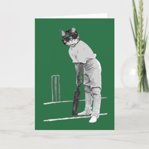 Carte personnalisable vintage de chat de cricket