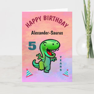 Carte Personnalisation de l'anniversaire du Dinosaure ve