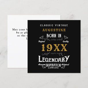Carte Personnalisé 40e anniversaire Retro Black Gold