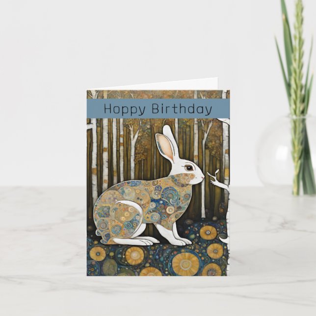 Carte Personnalisé 50e anniversaire du lapin Art Nouveau (Devant)