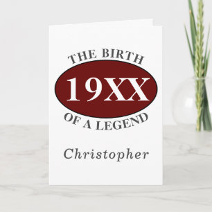 Carte Personnalisé 50e anniversaire Naissance d'une lége