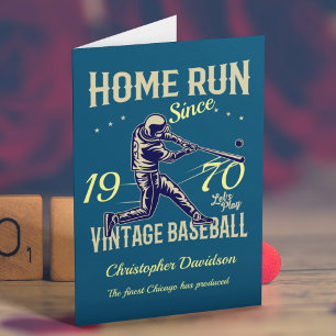 Carte Personnalisé Ajouter année Anniversaire Baseball V