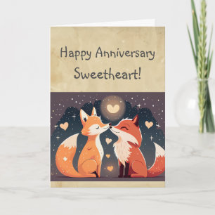 Carte Personnalisé Bon Anniversaire Foxes adorables de l