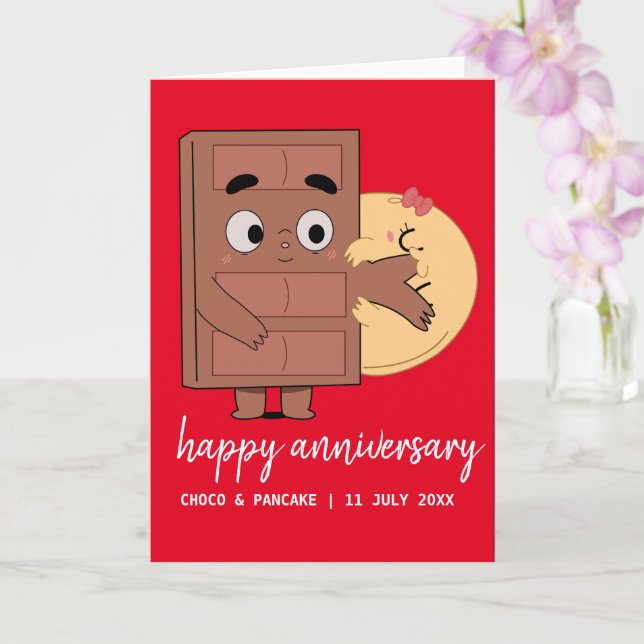 Carte Personnalisé Choco & Pancake Joyeux anniversaire M (Orchidée)