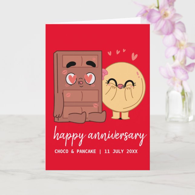 Carte Personnalisé Choco & Pancake Joyeux anniversaire M (Orchidée)