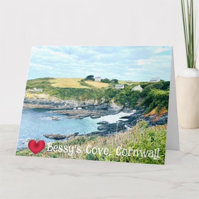 Carte Personnalisé Coeur Bessys Cove Penzance Cornwall P (Devant)