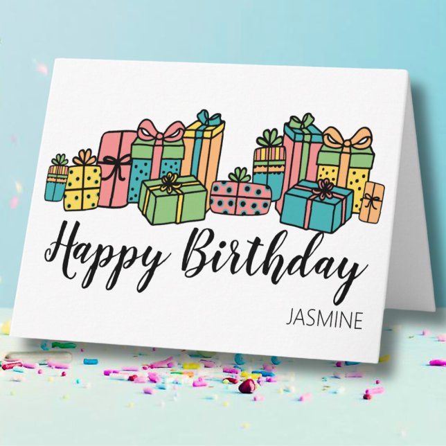 Carte Personnalisé coloré Joyeux anniversaire (Personalized Cute Colorful Classic Happy Birthday Card)