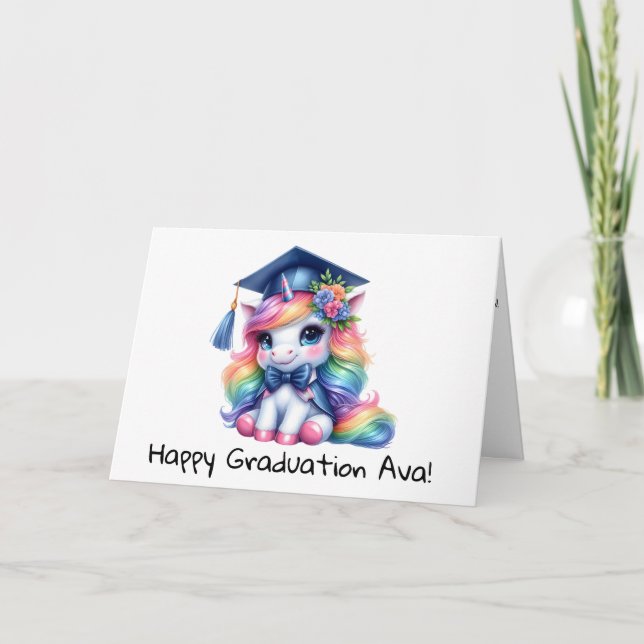 Carte Personnalisé Cute Unicorn Maternelle (Devant)