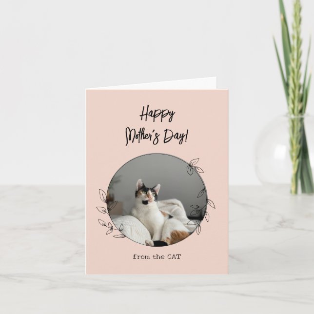 Carte Personnalisé du chat Happy Mother's Day Satin (Devant)