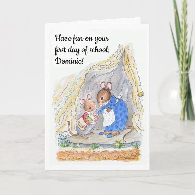 Carte Personnalisé Fun mignon souris souris Bonne chance (Devant)