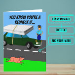 Carte Personnalisé Funny Redneck Mattress Plaisanterie A<br><div class="desc">Cette carte drôle est spécifiquement pour cette personne dans votre vie avec un peu de cou rouge en lui/elle. Il a un design extérieur amusant d'un matelas au-dessus d'une voiture. A l'intérieur nous avons écrit juste le bon message pour parler au moment ; mais vous pouvez le customiser avec vos...</div>