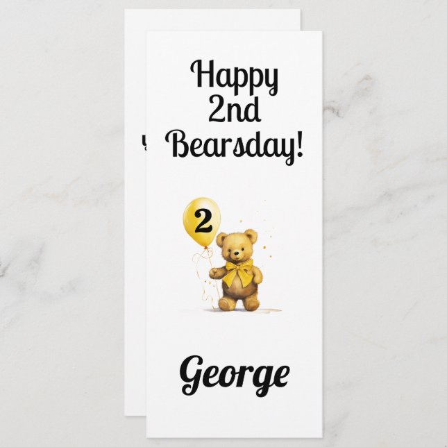 Carte Personnalisé Happy 2e anniversaire Félicitations (Devant / Derrière)