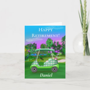 Carte Personnalisé Happy Retirement Golf Sunset Green
