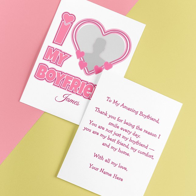 Carte Personnalisé J'aime mon petit ami – Ajouter une ph (Créateur téléchargé)