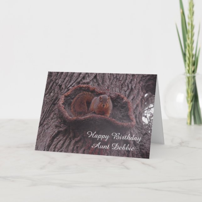 Carte Personnalisé Joyeux Anniversaire Tante Cute Squirr (Devant)