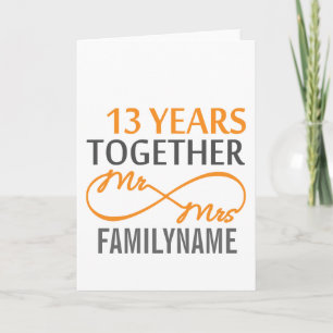 Carte Personnalisé M. et Mme 13e anniversaire