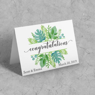 Carte Personnalisé Mariage Félicitations Feuilles