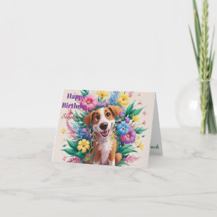 Carte Personnalisé Moderne Joyeux Anniversaire Chien Fun