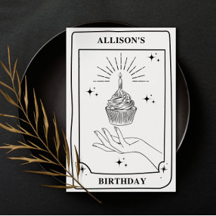 Carte Personnalisé Mysc Noir Blanc Tarot Anniversaire