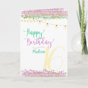 Carte Personnalisé Nom/Âge Joyeux Anniversaire moderne