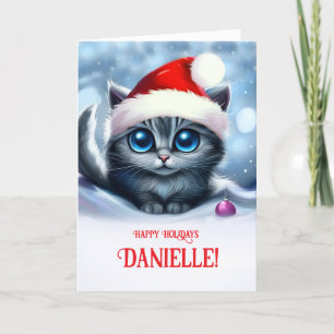 Carte Personnalisé Nom Danielle Joyeux Noël Chat de Noël