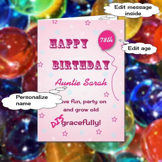 Carte Personnalisé nom n'importe quel âge drôle citation (Créateur téléchargé)