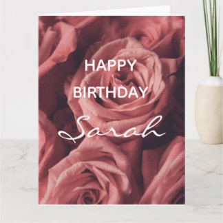 Carte Personnalisé Nom Rose Joyeux Anniversaire Femmes F