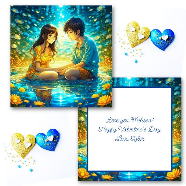 Carte Personnalisé romantique Anime Couple Valentine's D (Créateur téléchargé)