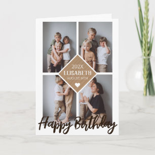 Carte Personnalisé Simple Anniversaire Élégant Collage P