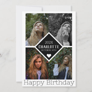 Carte Personnalisé Simple Anniversaire Élégant Collage P