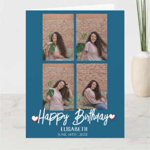 Carte Personnalisé Simple Anniversaire Style Quatre Phot