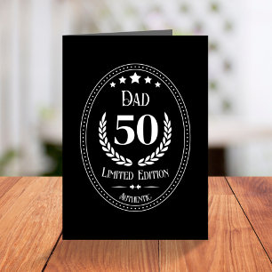Carte Personnalisé Vintage 50e anniversaire Black Limite