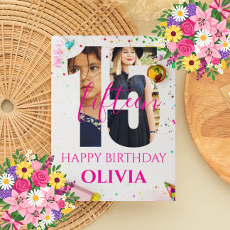 carte personnalisée 15e anniversaire