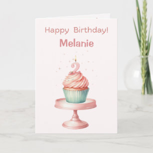 Carte personnalisée 2 ans Cupcake Birthday Card