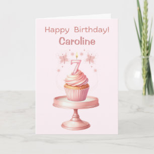 Carte personnalisée 7e anniversaire Cupcake