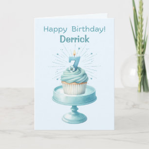 Carte personnalisée 7e anniversaire Cupcake