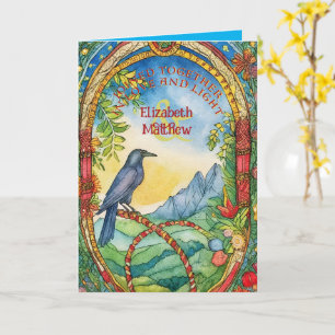 CARTE PERSONNALISÉE À LA MAIN PAGAN CELTIC RAVEN