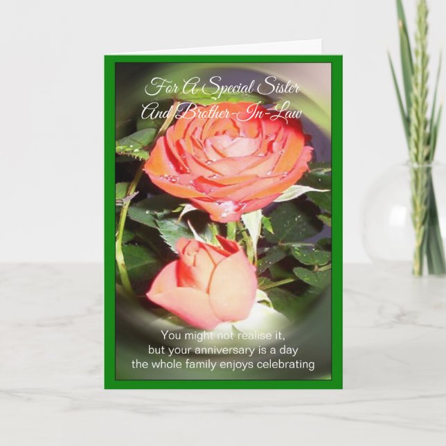 Carte Personnalisée Anniversaire de Mariage Rose p (Devant)