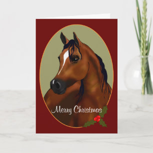 Carte personnalisée Arabe Horse Christmas Cameo