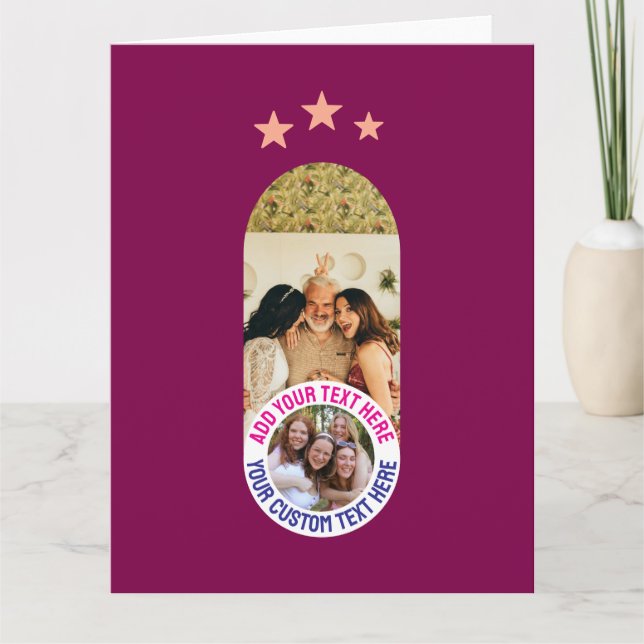 Carte personnalisée avec photo et message – Texte  (Devant)
