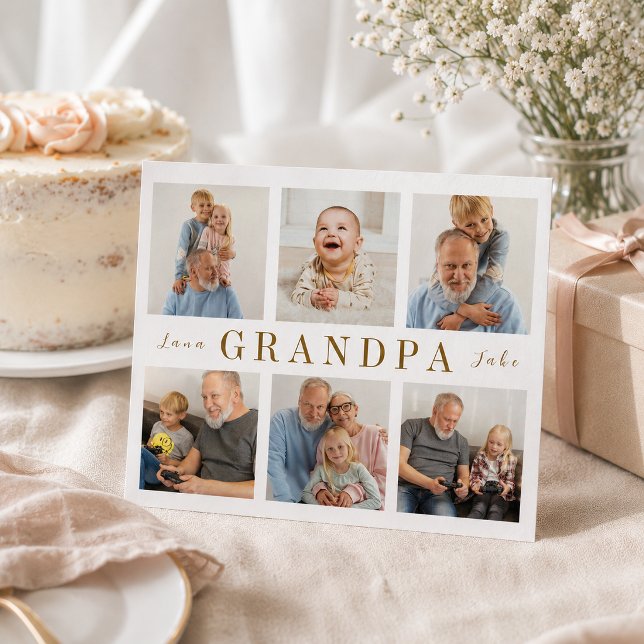 Carte personnalisée avec photos de grand-père  (Créateur téléchargé)