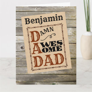 Carte personnalisée Awesome Dad thème western
