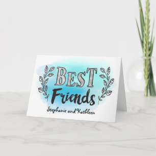 Carte personnalisée Best Friends sur l'aquarelle b