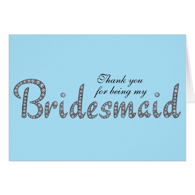 Carte personnalisée Bridesmaid bling (Devant horizontal)