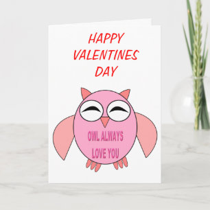 Carte personnalisée Chouette de message d'amour