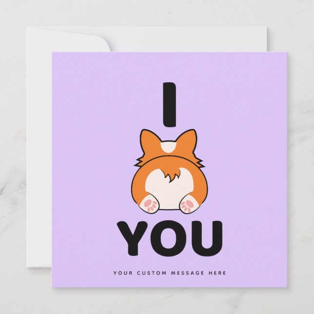 Carte personnalisée Corgi Love (Devant)
